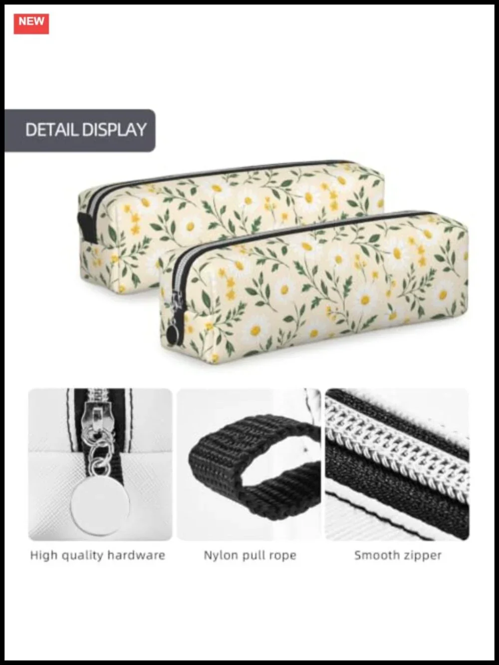 Multipurpose Cosmetic Bag Pencil Case PVC Leather Zipper Pouch Travel Organizer